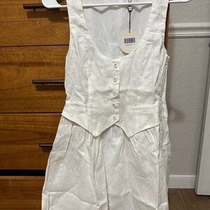 Chic White Button-Front Mini Dress